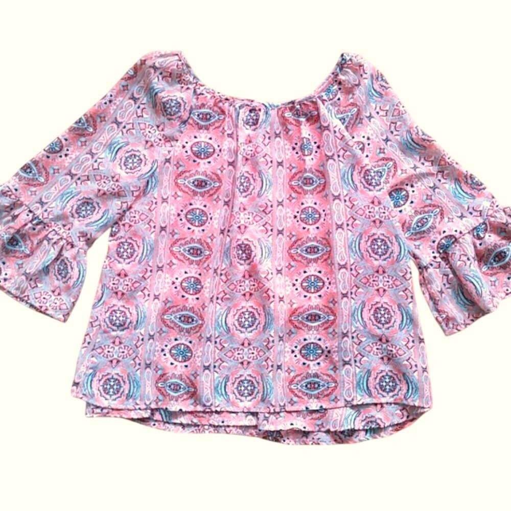 Beautees Girls Double‎ Layer Boho Flowy Top Size Large